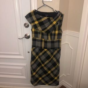 Le Chateau Checkered Boatneck Dress